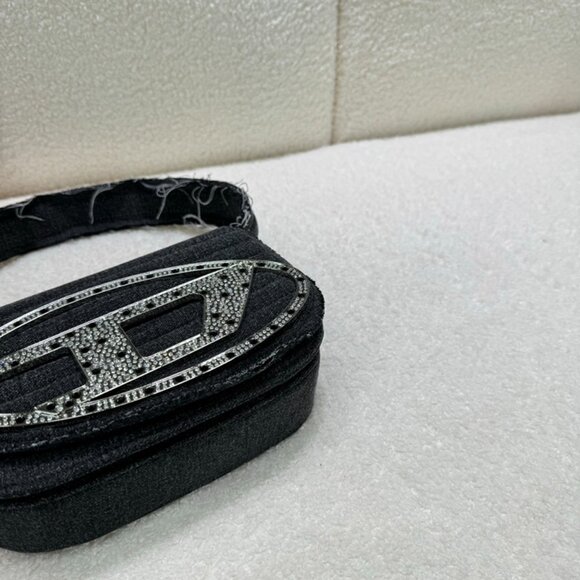 Diesel Black Ripped Denim Shoulder Bag - Picture 5 of 9